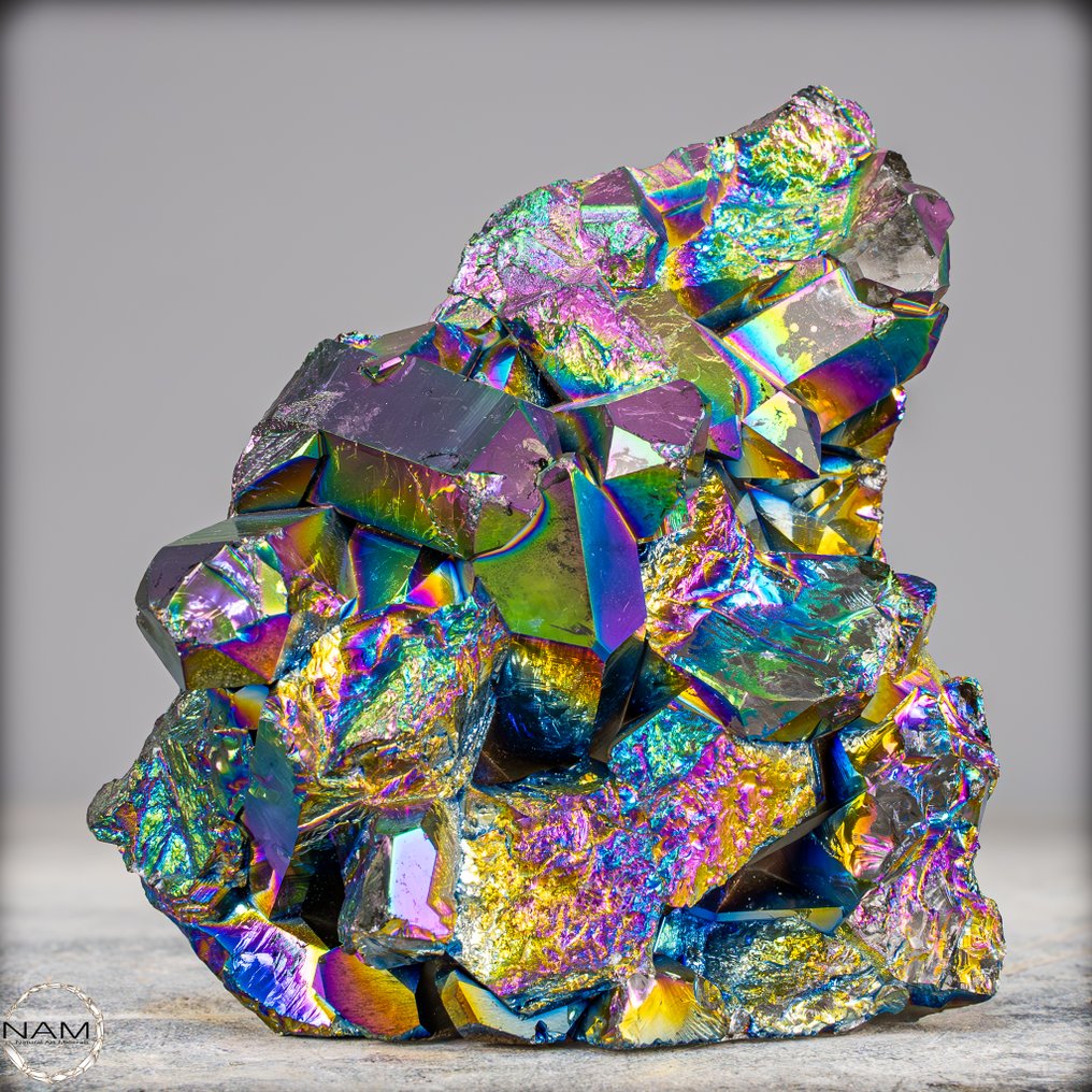 Sjældne, smukke Aura-amethyster. Geode- 834.65 g #1.0