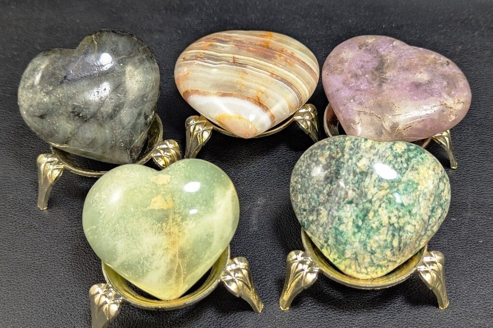 Multi Mineral Stone Hearts - Altezza: 60 mm - Larghezza: 54 mm- 1700 g - (18) #2.1