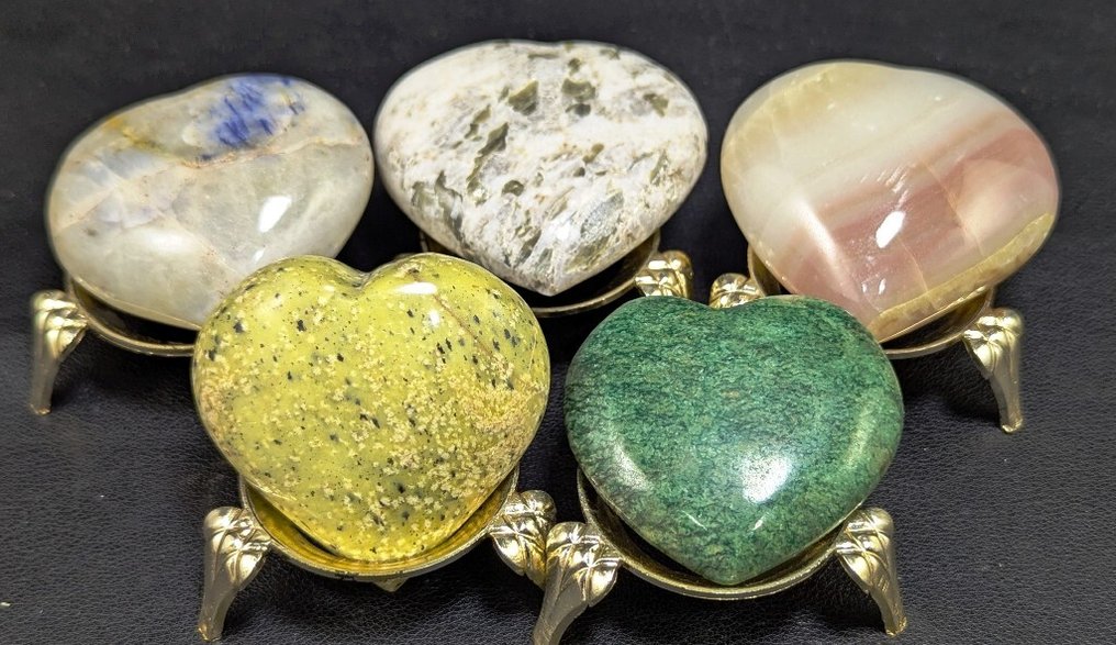Multi Mineral Stone Hearts - Altezza: 60 mm - Larghezza: 54 mm- 1700 g - (18) #3.2