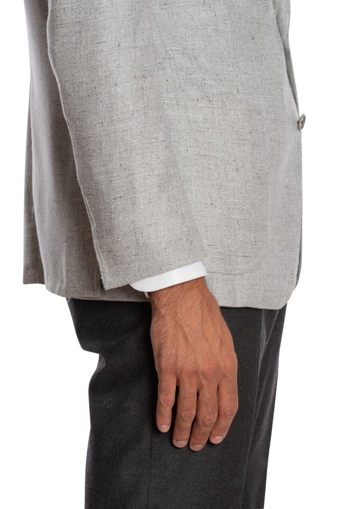 RRP 2050€ LUIGI BORRELLI "FIRENZE" Hand-Sewn Light Gray Jacket Donegal Wool - 54 IT - Jacke - Nyt med labels #4.3