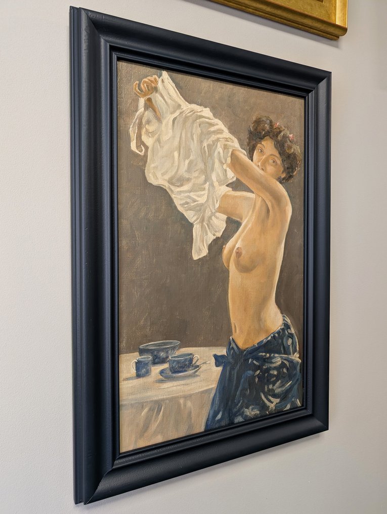 Scuola europea (XX) - Lady dressing up in morning #3.2