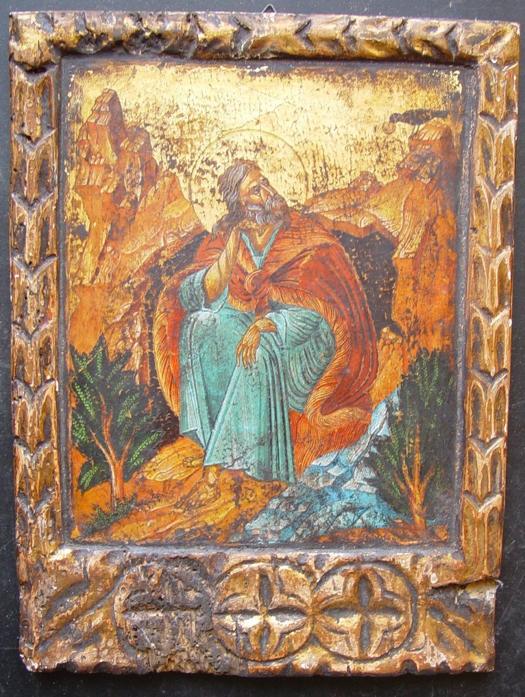 Icon - Prophet Elijah - Wood - Hand painted - 25 x 37 cm #2.1