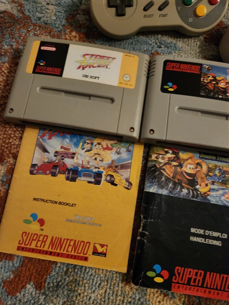 Nintendo - Snes - Super Nintendo Snes & 2 Controllers & 3 Cartridges (Donkey & Mario & Street racers) - Video game console + games - Without original box #3.2