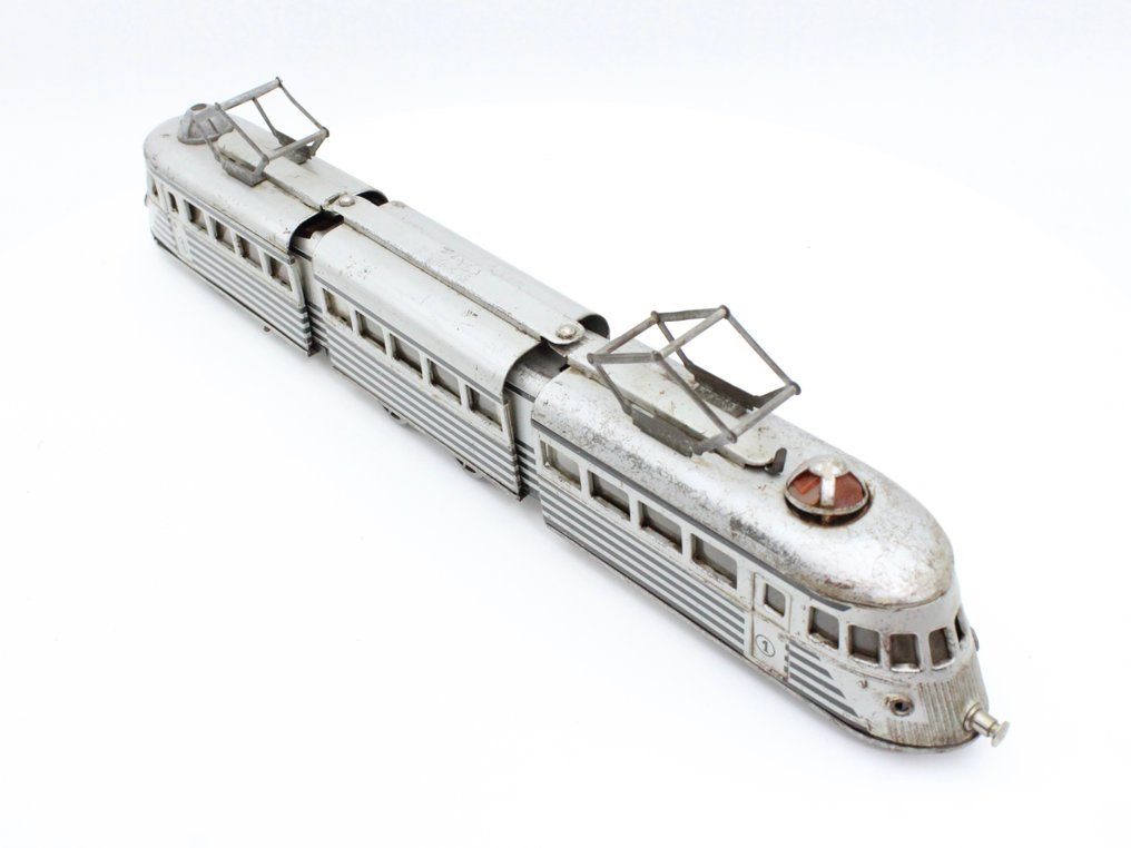 Joustra - 鐵皮玩具 - O Gauge tinplate articulated streamlined railcar - 1950-1960 - 法國 #4.3