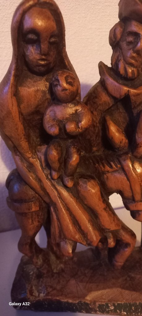 Statue, De Vlucht naar Egypte. - 24 cm - Holz #3.2