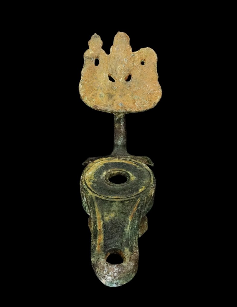 Roma antica Bronzo Lampada ad olio e riflettore - Roma I secolo d.C. #4.3