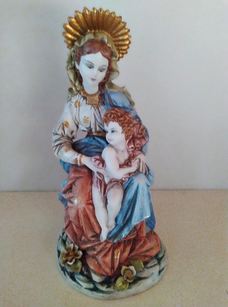 Diego Poloniato - 雕像, Madonna met kind - 46 cm - 陶器 #1.0