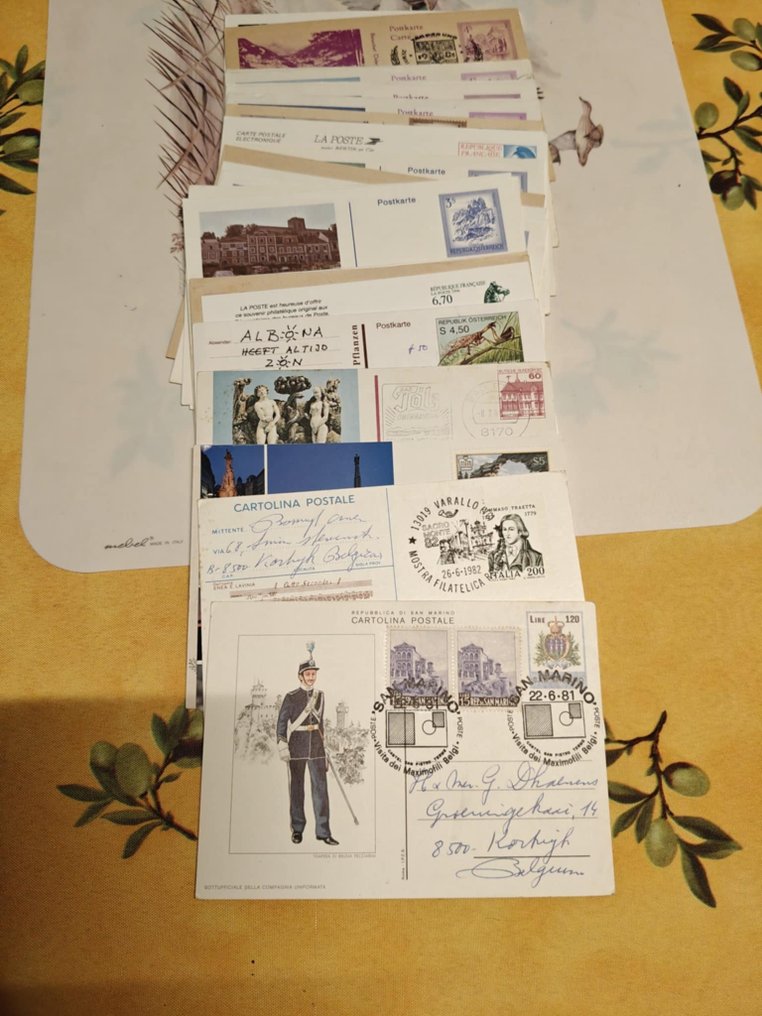 Γαλλία, Ισπανία, Ιταλία, Βέλγιο, Ηνωμένο Βασίλειο, Σαν Μαρίνο, Ολλανδία, Ουγγαρία, Τσεχία, Γερμανία, Τυνησία, Αυστρία, Ελβετία, Λουξεμβούργο, Î—Î Î‘, Ιορδανία, Ισραήλ, Φινλανδία, Καναδάς, Μαρόκο, Ιαπωνία, Μαυρίκιος, Πορτογαλία, Ελλάδα, Νότια Αφρική, Σουηδία, Ταϊλάνδη, Νορβηγία, Ουκρανία, Αυστραλία, Βραζιλία, Κένυα, Τουρκία, Αρμενία, Î”Î±Î½Î¯Î±, Σλοβενία, Ινδονησία, Αίγυπτος, Κόστα Ρίκα - Καρτ-ποστάλ (720) - 1962-2003 #1.0