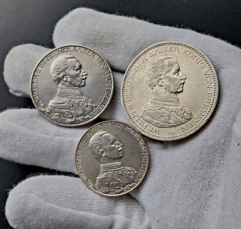 Germany, Prussia Set of 3 coins: 2, 3, 5 Mark 1913  (χωρίς τιμή ασφαλείας) #3.2