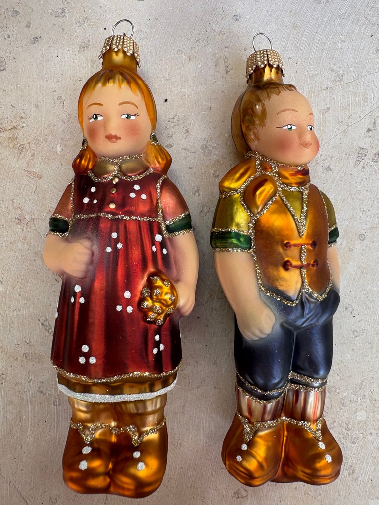 Krebs Lauscha: Victoriaanse Kinderen (2), kerstornament - Adornos navideños (2) - Vidrio #1.0