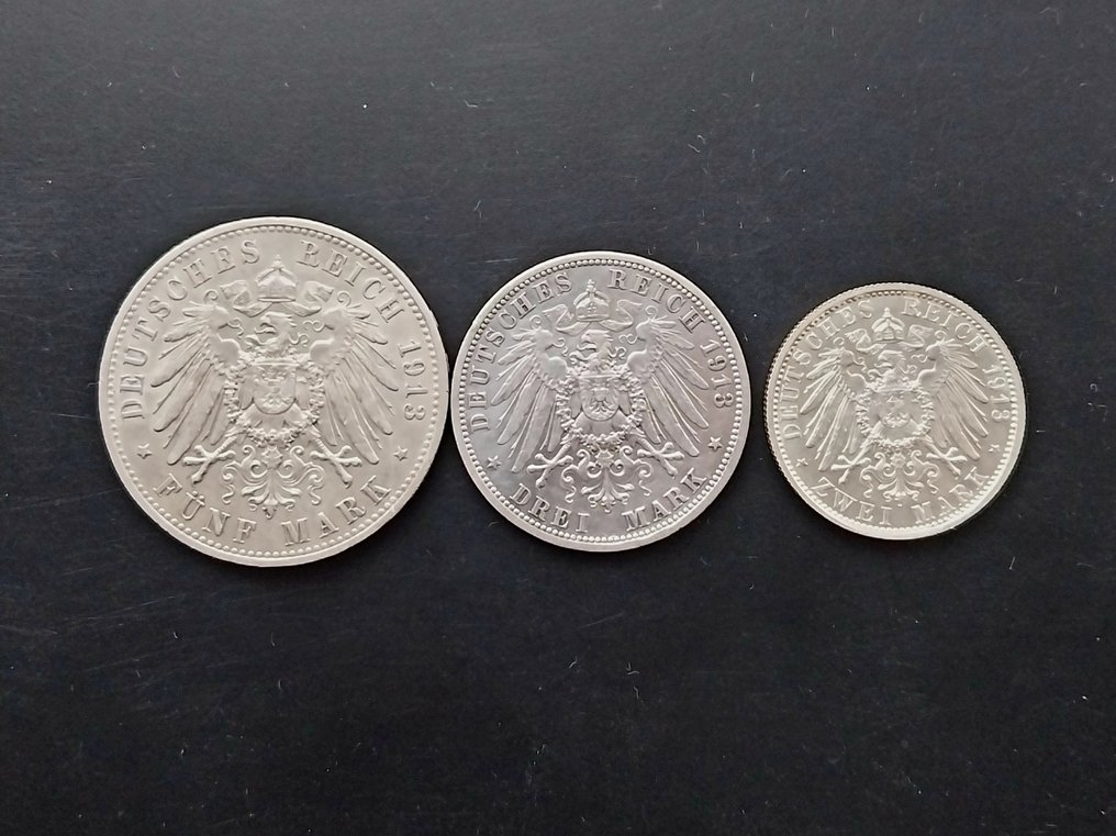 Germany, Prussia Set of 3 coins: 2, 3, 5 Mark 1913  (χωρίς τιμή ασφαλείας) #2.1