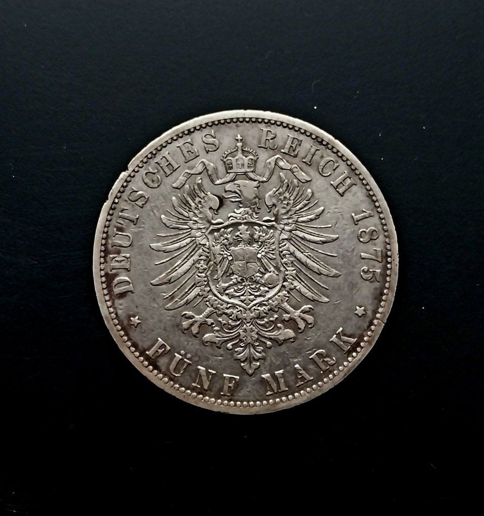 Germany, Hamburg 5 Mark 1875  (χωρίς τιμή ασφαλείας) #2.1