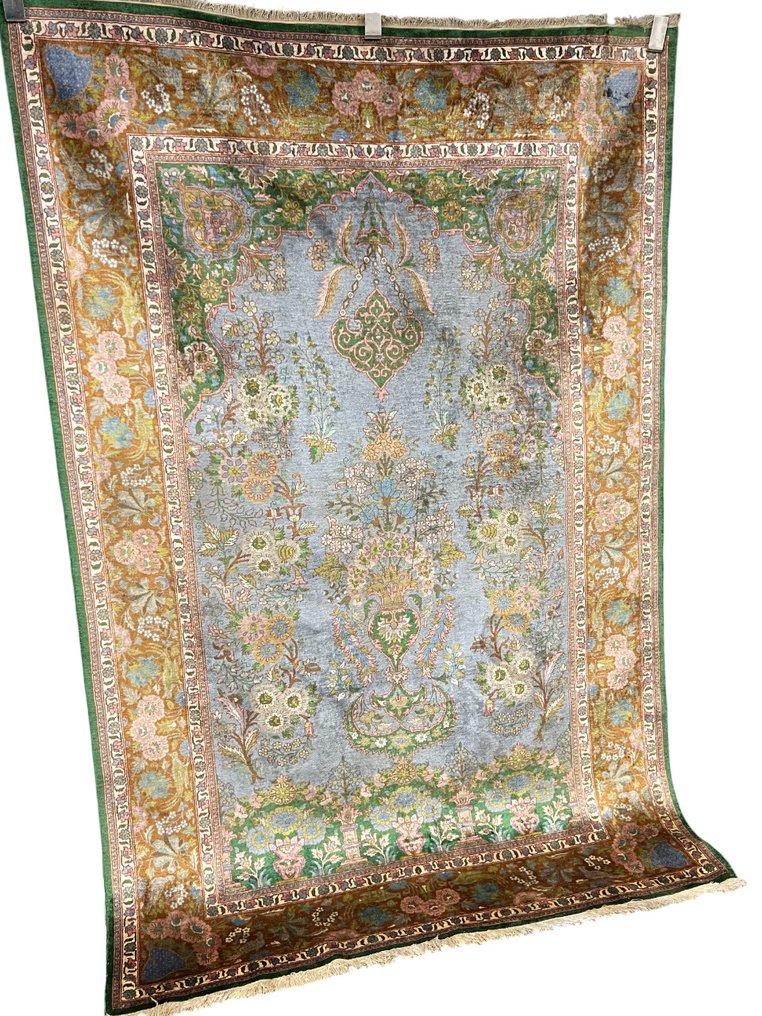 Feiner Kaschmir-Seidenteppich aus Naturseide - Teppich - 185 cm - 120 cm #1.0