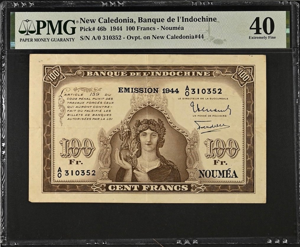 Új-Kaledónia. - 100 Francs - 1944 - Pick 46b #1.0