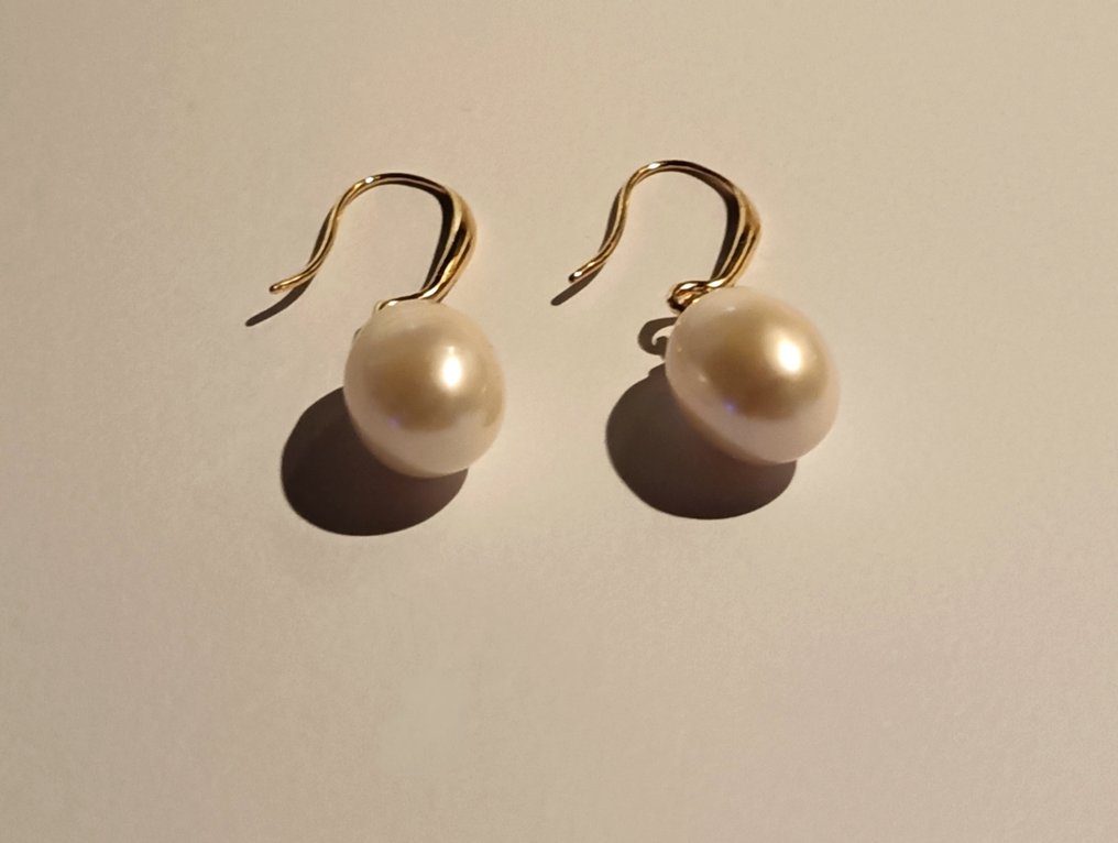 Ingen reservasjonspris - Øredobber - 14 karat Gull Perle #4.3