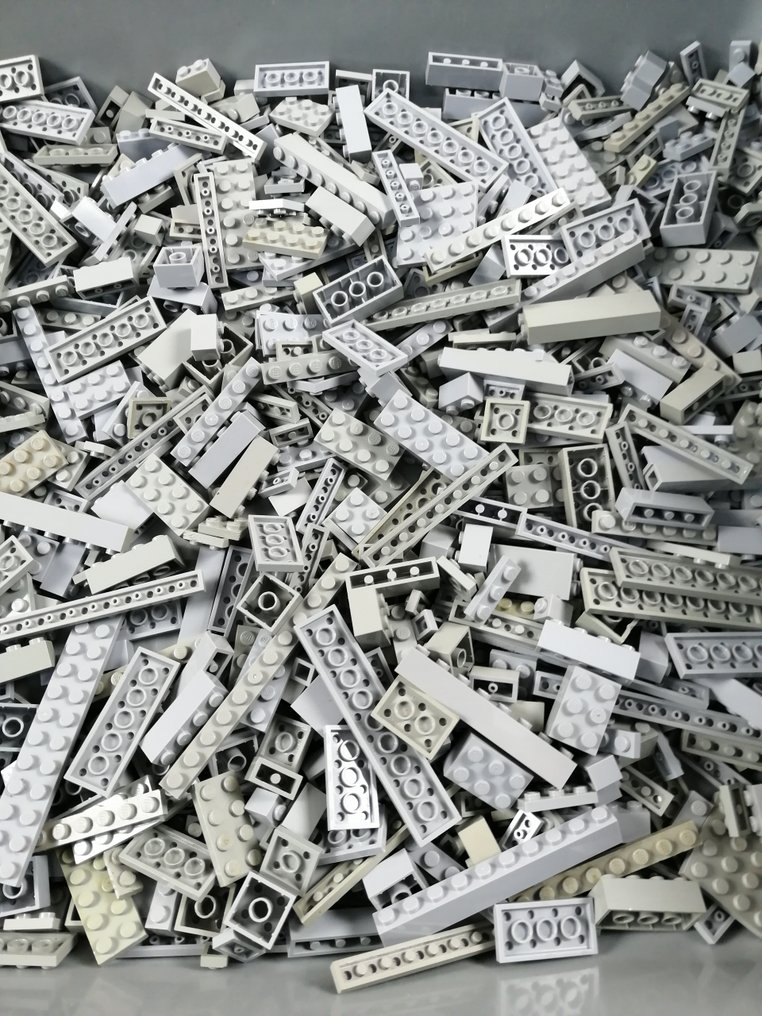 LEGO - geen serie - Partij van 1000 lichtgrijze bouwstenen - 1990-2000 #3.2