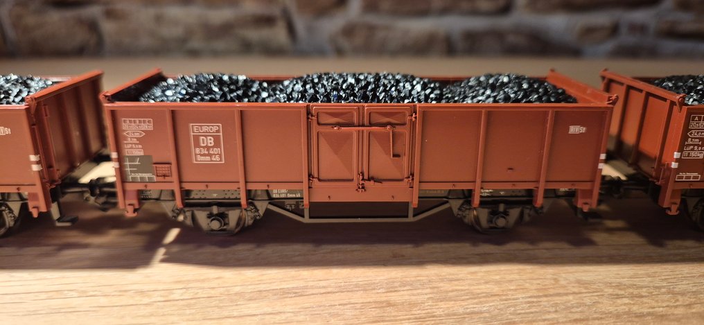 Trix International H0 - 23840/23821/23841/23823 - Τρένο μοντελισμού μεταφοράς εμπορευμάτων (5) - 5x φορτηγά βαγόνια - DB #4.3