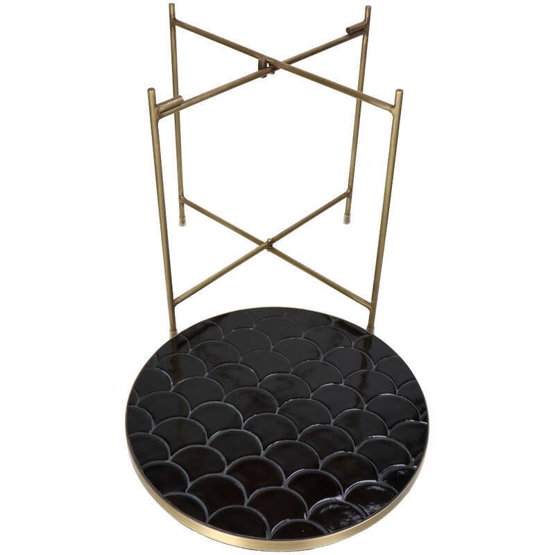 Măsuță de cafea - Metal & Ceramic - Suprafață placată neagră #2.1