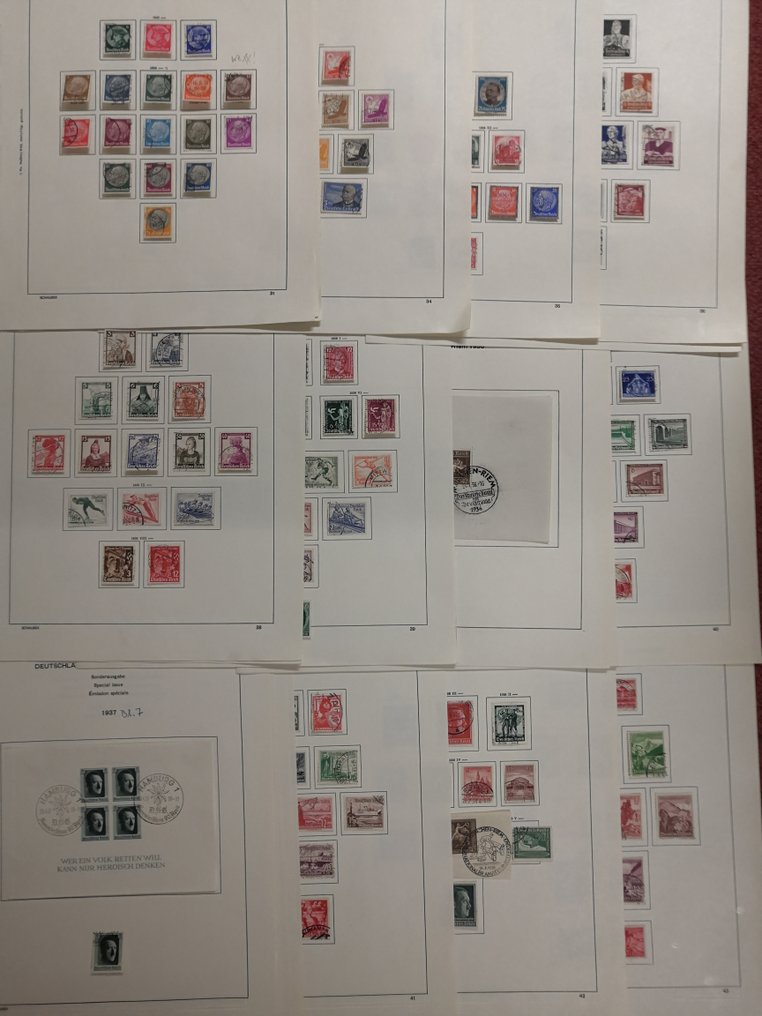 German Empire 1933/1938 - Well-stocked collection 'III. Reich' on sheets #1.0