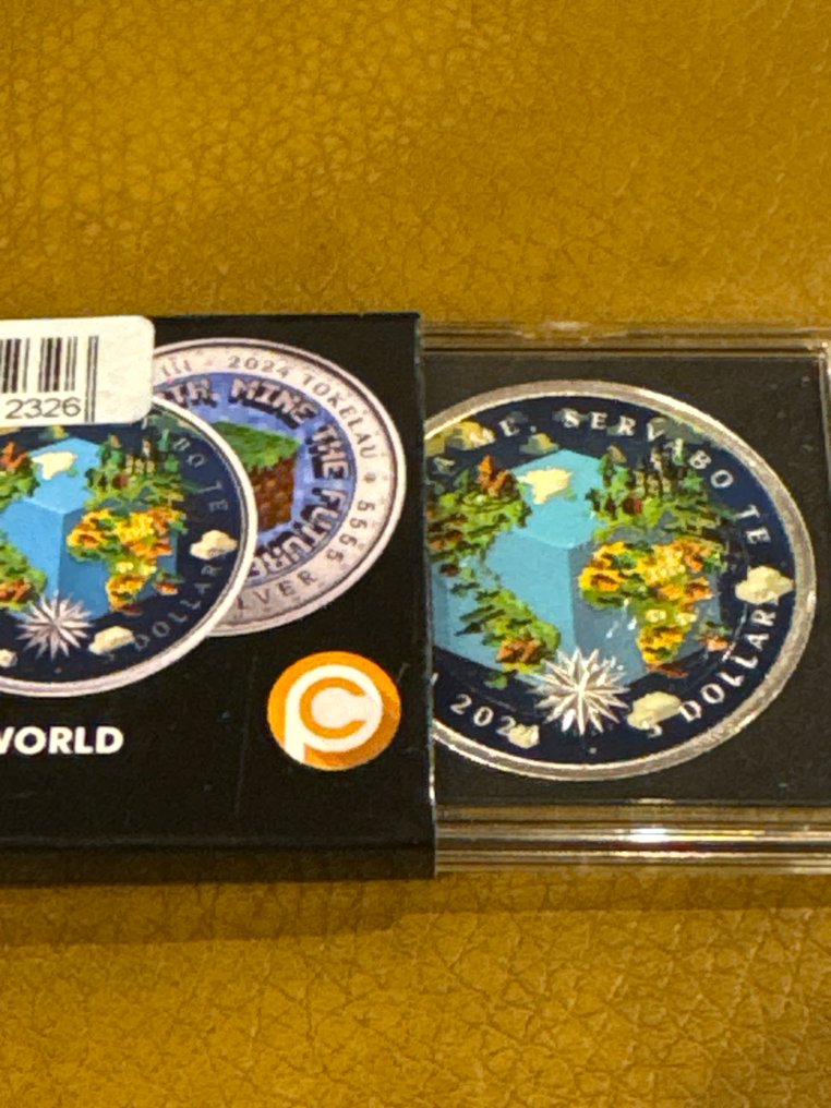 Tokelau. 5 Dollars 2024 Cube World - Terra - 1 oz (.999) mit CoA  (Sans prix de réserve) #1.0