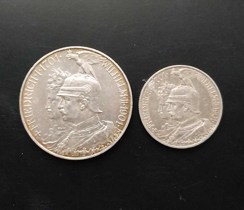 Germany, Prussia Set of 2 coins: 2 & 5 Mark 1901  (χωρίς τιμή ασφαλείας) #1.0