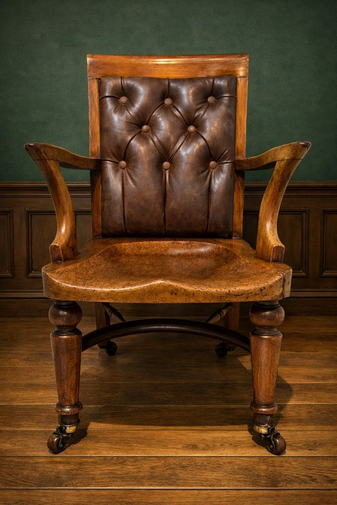 Kontorstol - Bibliotek - Mahogni - Kapteinens stol #1.0