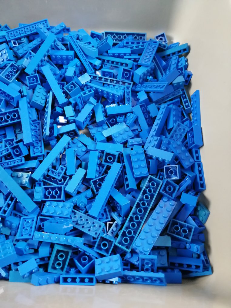 Lego - geen serie - 02 Partij van 1000 blauwe bouwstenen - 1980-1990 #4.3