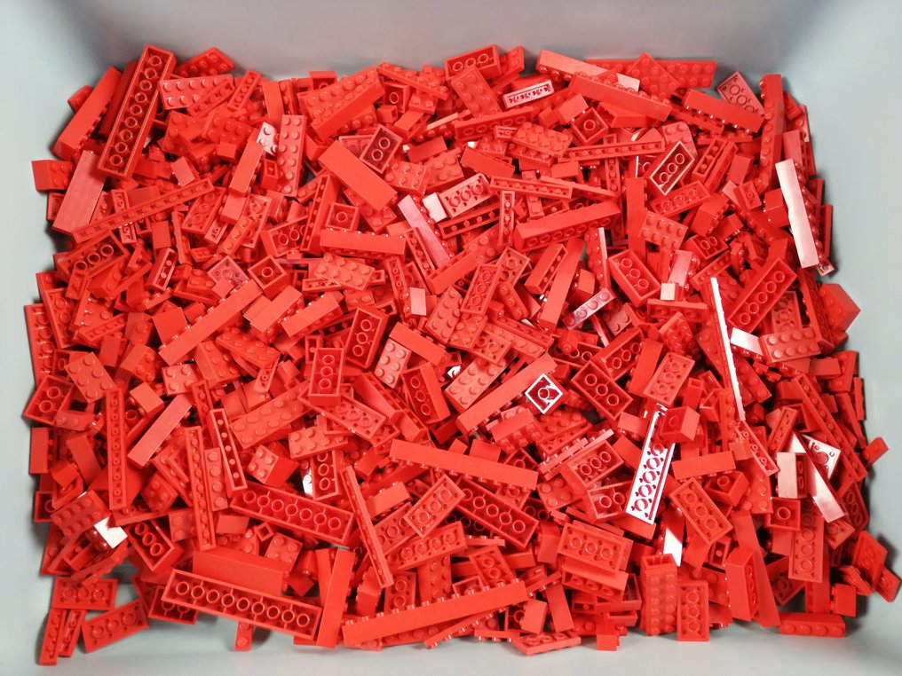Lego - geen serie - 02 Partij van 1000 rode bouwstenen - 1990-2000 #1.0