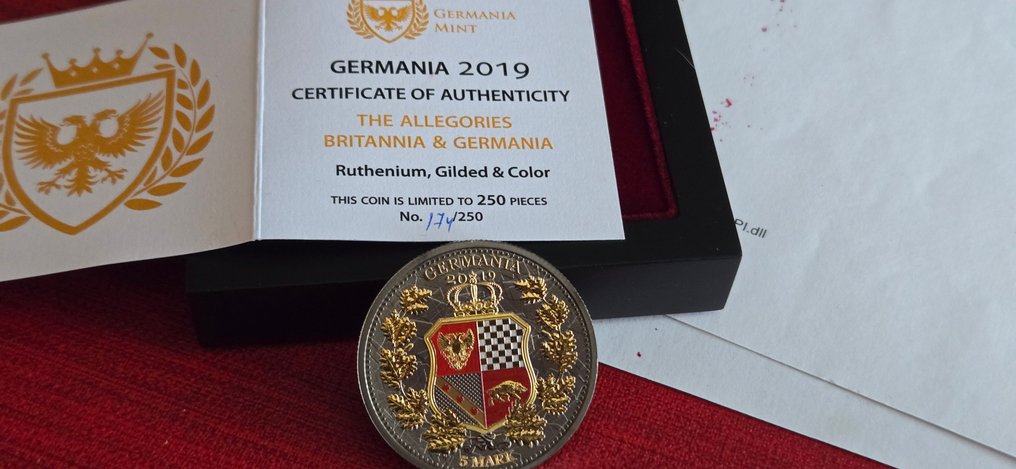 Germania. 5 Mark 2019 The allegorie Britannia et Germania (Senza prezzo di riserva) #3.2