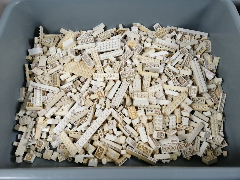 LEGO - geen serie - Partij van 4000 witte bouwstenen (B-keus) - 1980-1990 #1.0