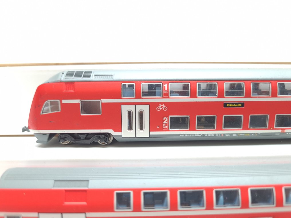 Minitrix N - 11478 - Model train passenger carriage set (3) - 3-piece double-decker set 'Bauart Schindler' - DB #2.1