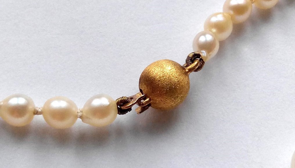 Senza prezzo di riserva - Collana Oro giallo 14 kt - Perle di Akoya #2.1