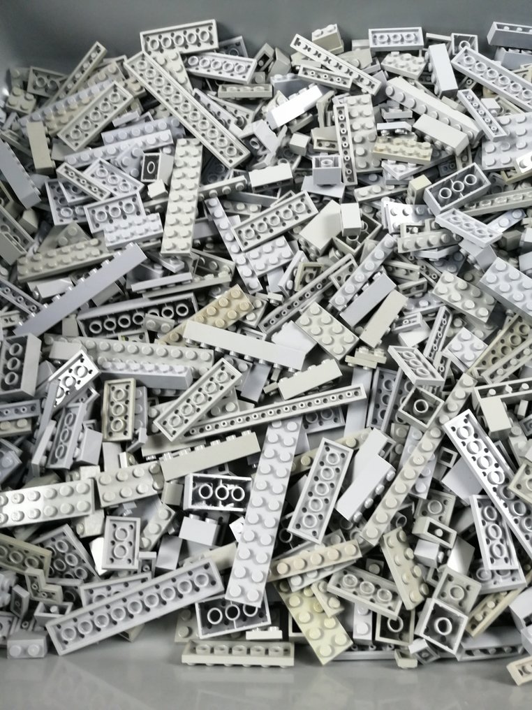 LEGO - geen serie - Partij van 1000 lichtgrijze bouwstenen - 1990-2000 #2.1