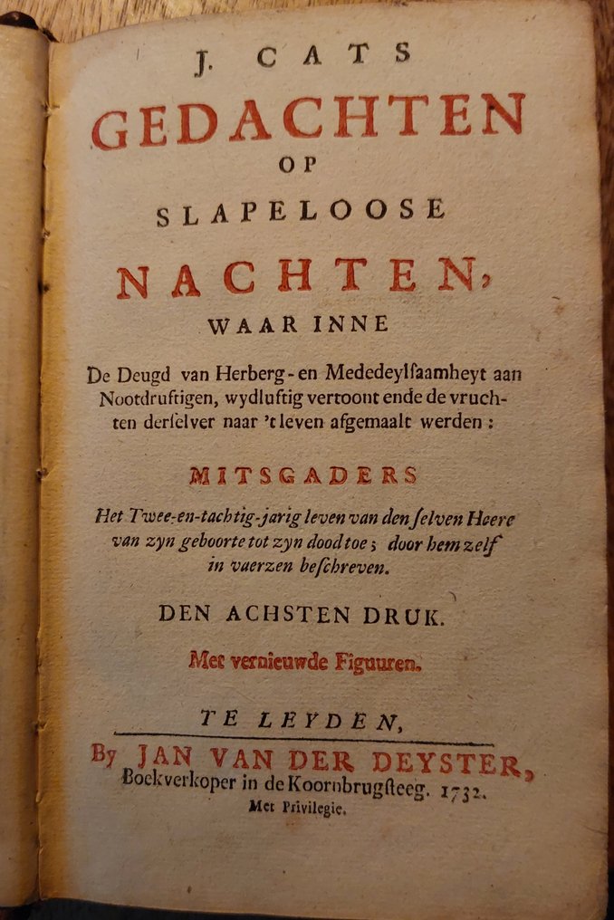 J. Cats - Gedachten op slapelooze nachten - 1732 #1.0
