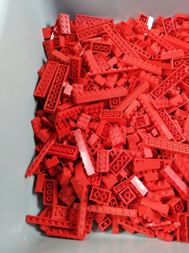 Lego - geen serie - Partij van 1000 rode bouwstenen - 1990-2000 #1.0