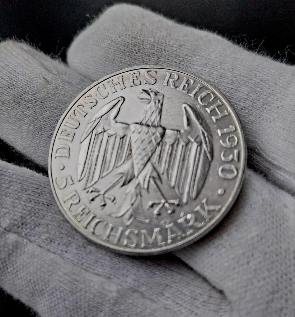 Germany, Weimar Republic 5 Reichsmark 1930 A / Flight of the Graf Zeppelin (χωρίς τιμή ασφαλείας) #3.2