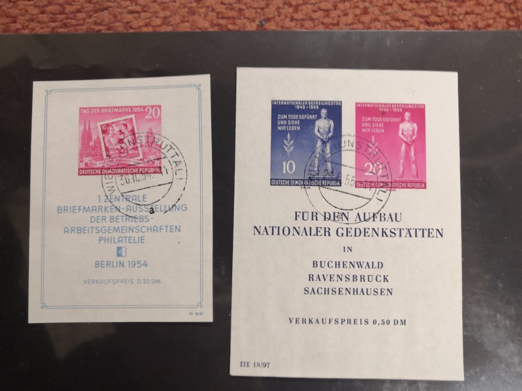 RDA 1950/1958 - Bloques mejores de los años 1950 con sellos de demanda - Michel Bl. 7, 10-15 #3.2
