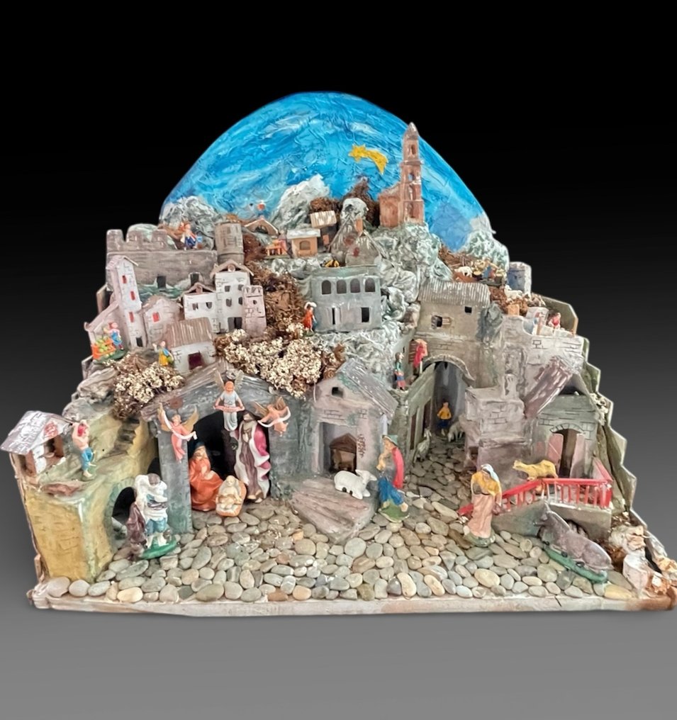 Crèche - Papier-mâché, Carton - Artisanal - 62 cm #2.1