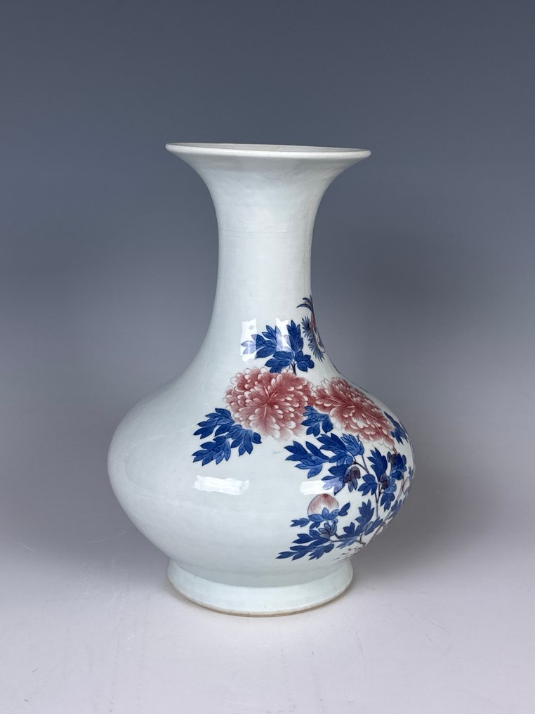 青花釉裡紅牡丹天球瓶(Lot.00404) - Porcelain, Ceramic - China - 20th century #2.1