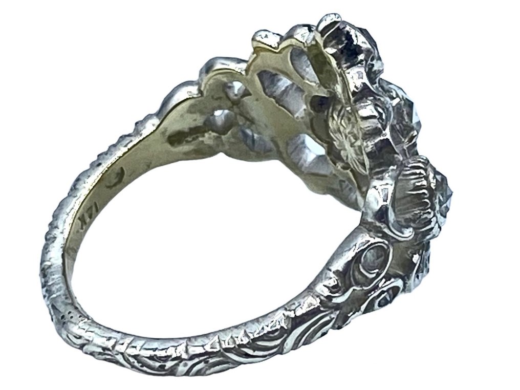 χωρίς τιμή ασφαλείας - Δαχτυλίδι - 14 καράτια Κίτρινο χρυσό, Ασημί, Λευκός χρυσός -  1.80ct. tw. Διαμάντι (Φυσικό)  - Διαμάντι - Δαχτυλίδι 14 καρατίων με διαμάντια. #4.3