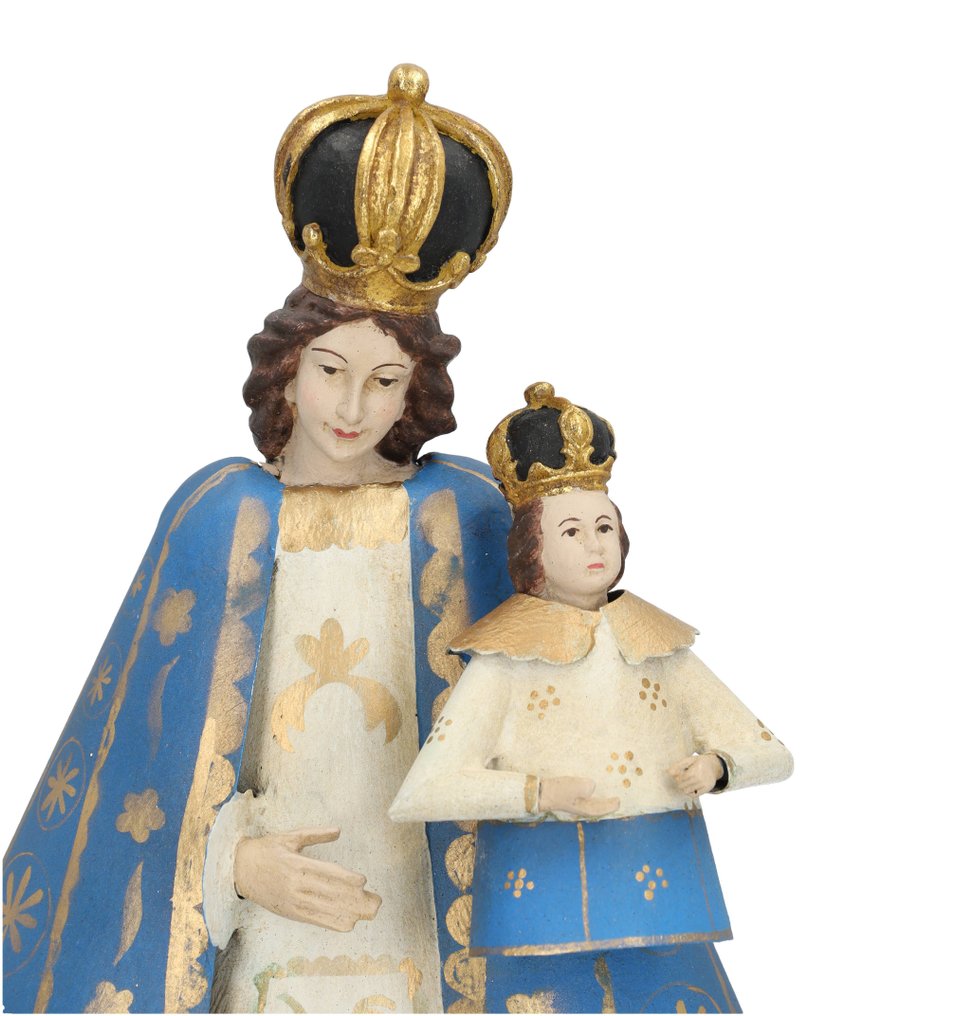 Figurine - Madonna met Kind - 34 cm - Wood, Metal #1.0