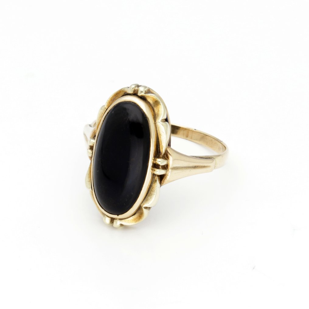 Anillo - 14 quilates Oro amarillo -  2.24ct. tw. Ónice #1.0