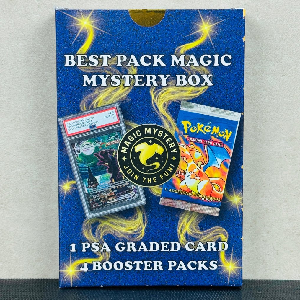 Pokémon Mystery box - Magic Mystery - Best Pack Magic Mystery Box 1 PSA Graded Card + 4 Booster Packs - Pokémon - Pokémon #1.0