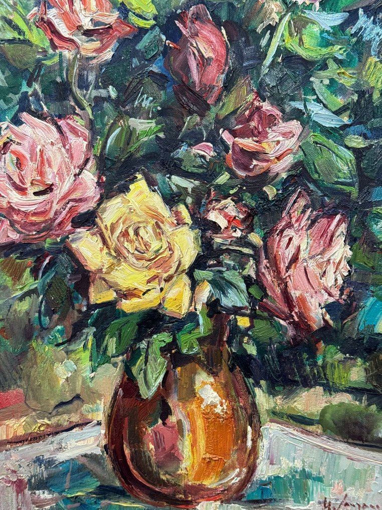 Nicola Canzanella (1929-2014) - Natura morta - vaso con fiori #1.0