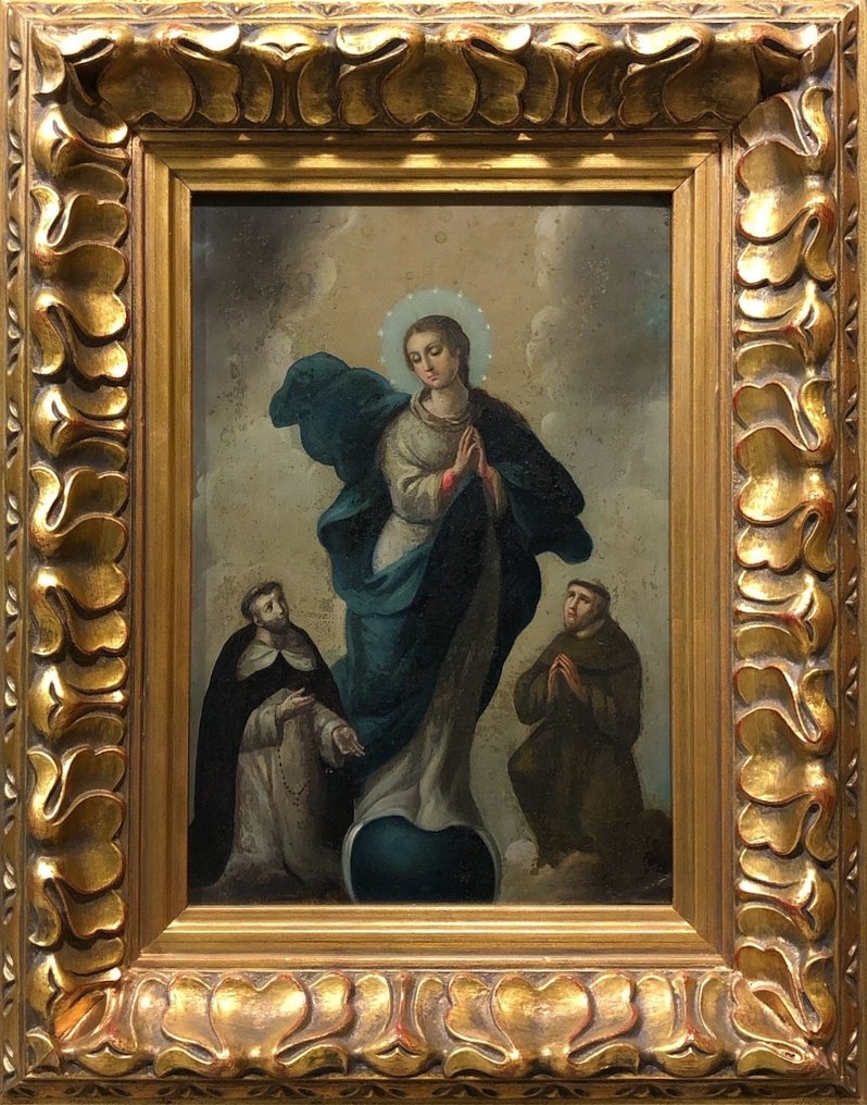 École Sevillane (XVII-XVIII) - L'Immaculée Conception entre San Francisco de Asís et Santo Domingo de Guzmán #1.0