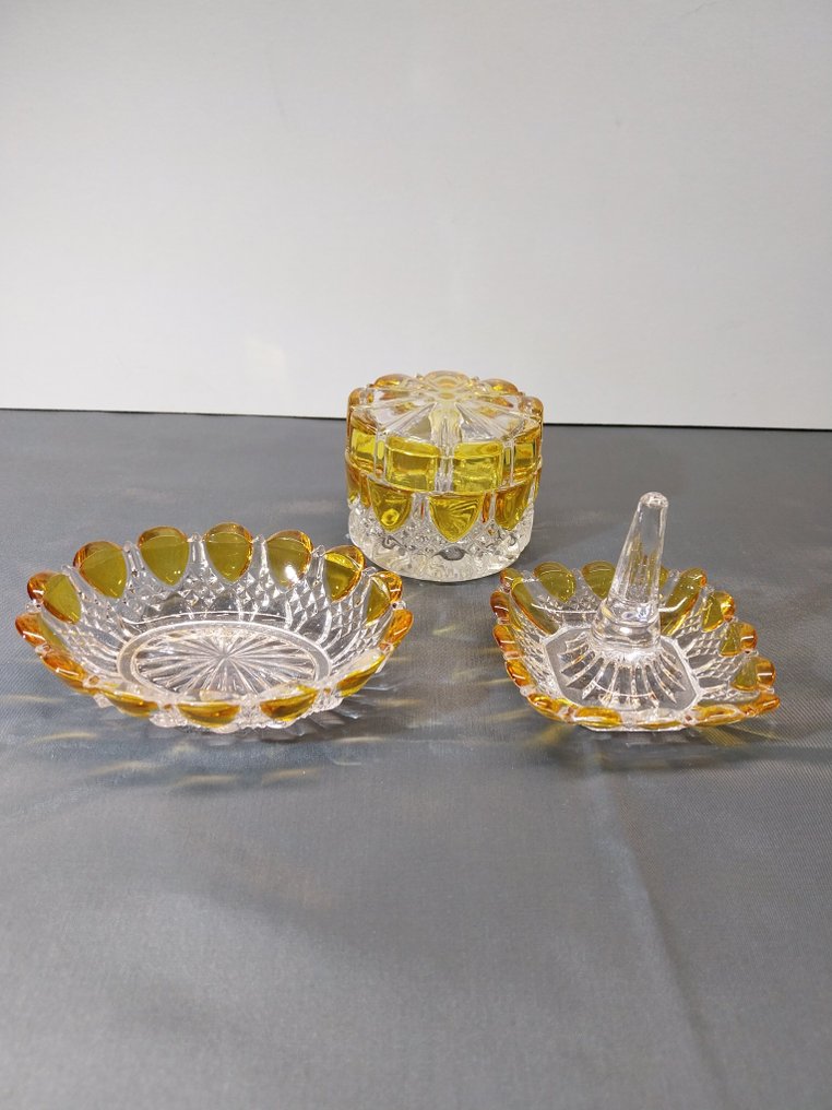 Val Saint Lambert - Charles Graffart - Vaso con coperchio (3) -  serie Valembert  - Cristallo - Ensemble Val Saint Lambert #1.0