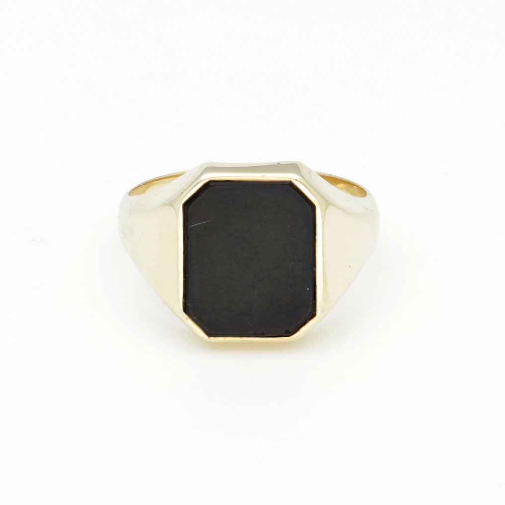 Ring - 14 kt Gelbgold Onyx #1.0