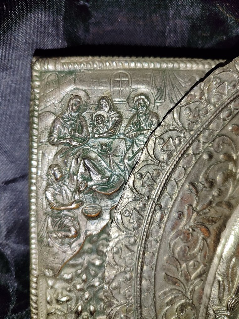 Ikona - Matka Boża - Posrebrzany, Drewno - 25 x 30 cm #4.3