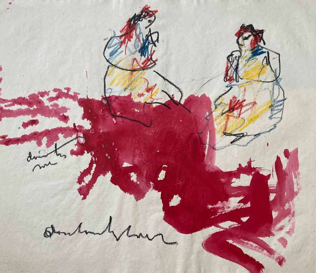 Anton Heyboer (1924-2005) - Zittende vrouwen met kind in de armen #1.0