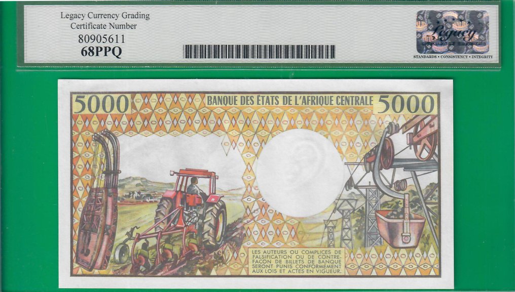 Csád. 5000 francs ND(1984-91) - Pick 11 #2.1